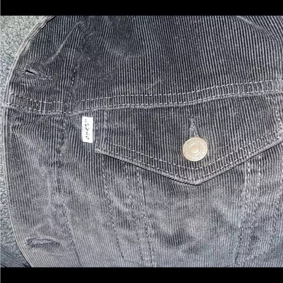 Levi's Black Corduroy Sherpa Lined Trucker Jacket Mens XL - Picture 11 of 12